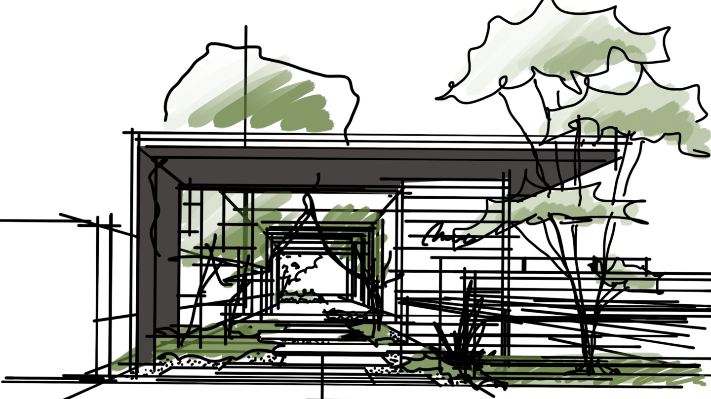 エクステリアのイメージスケッチ