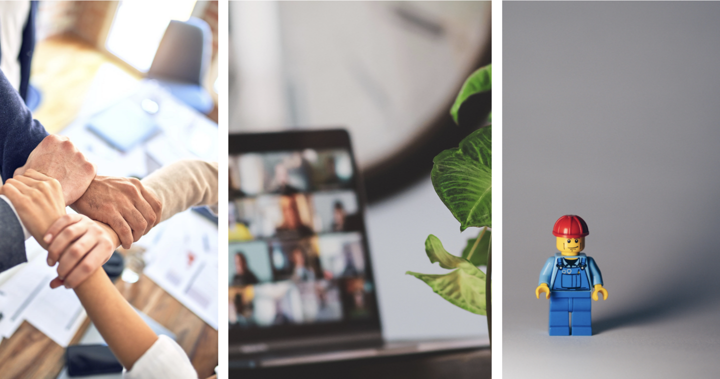 握手とWEBミーティングとレゴ職人